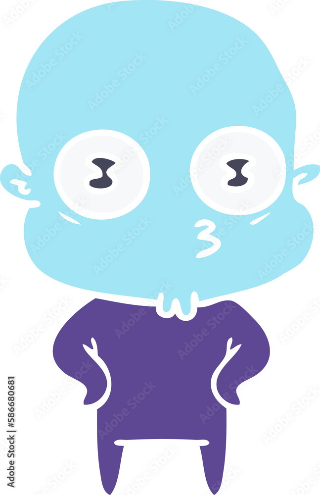 flat color style cartoon weird bald spaceman flat color style cartoon weird bald spaceman