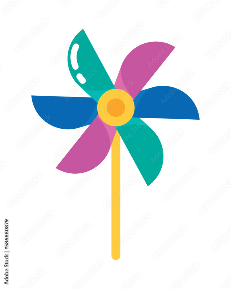 Multi-colored windmill wheel spinning in nature Multi-colored windmill wheel spinning in nature