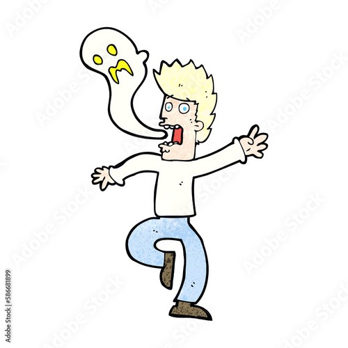 Photography cartoon ghost leaving man
