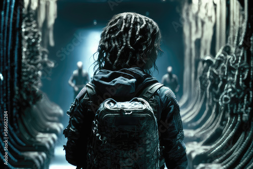 Pandorum, explorer, planet, science fiction, exploration, Generative Ai