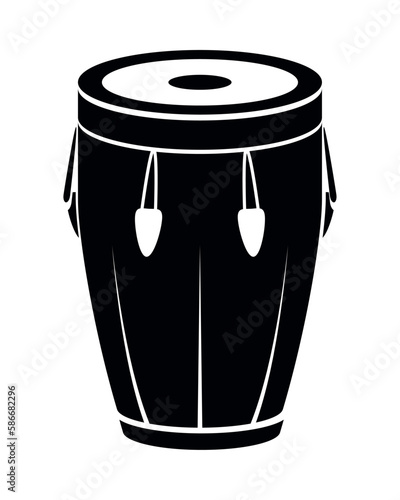 Djembe player creates rhythm on wooden drum