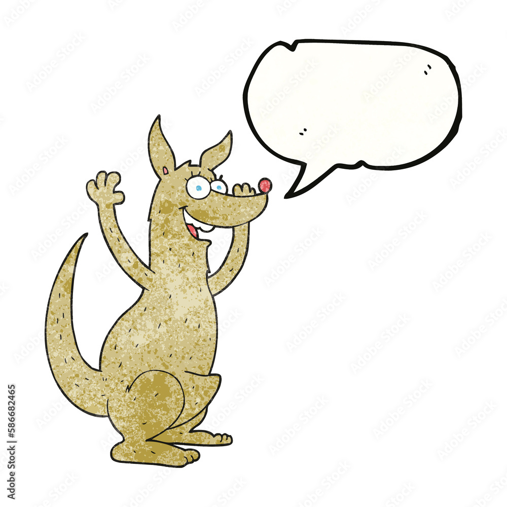 speech bubble textured cartoon kangaroo speech bubble textured cartoon kangaroo