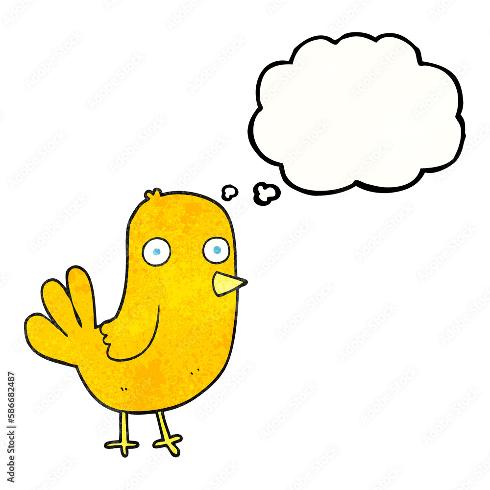 thought bubble textured cartoon bird thought bubble textured cartoon bird
