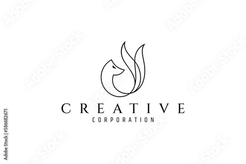 fox logo with smoldering fire shape