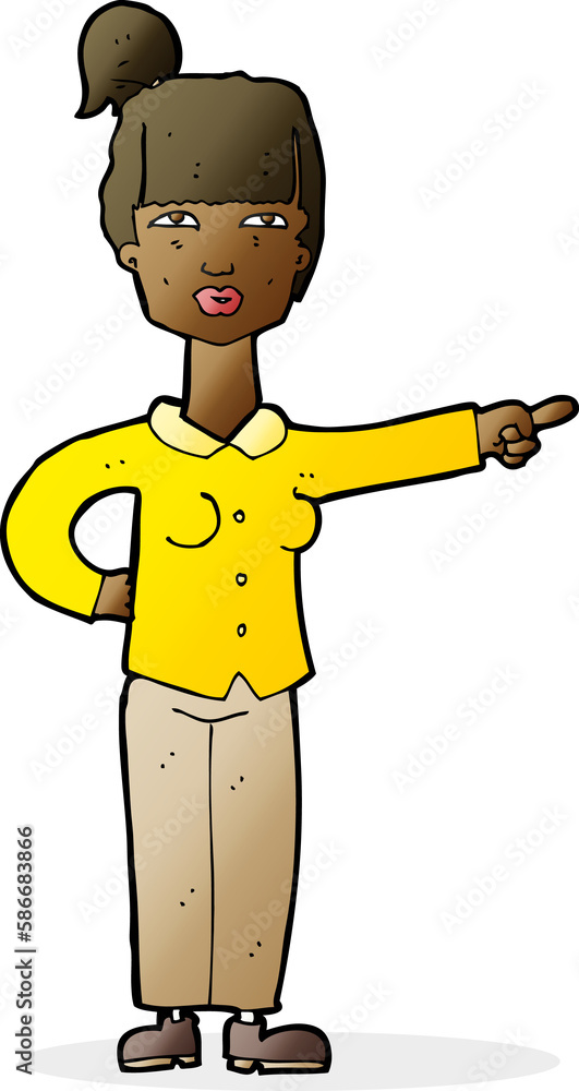 cartoon woman pointing cartoon woman pointing