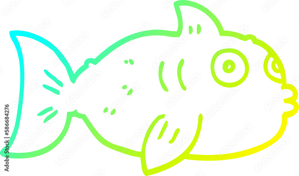 cold gradient line drawing cartoon fish cold gradient line drawing cartoon fish