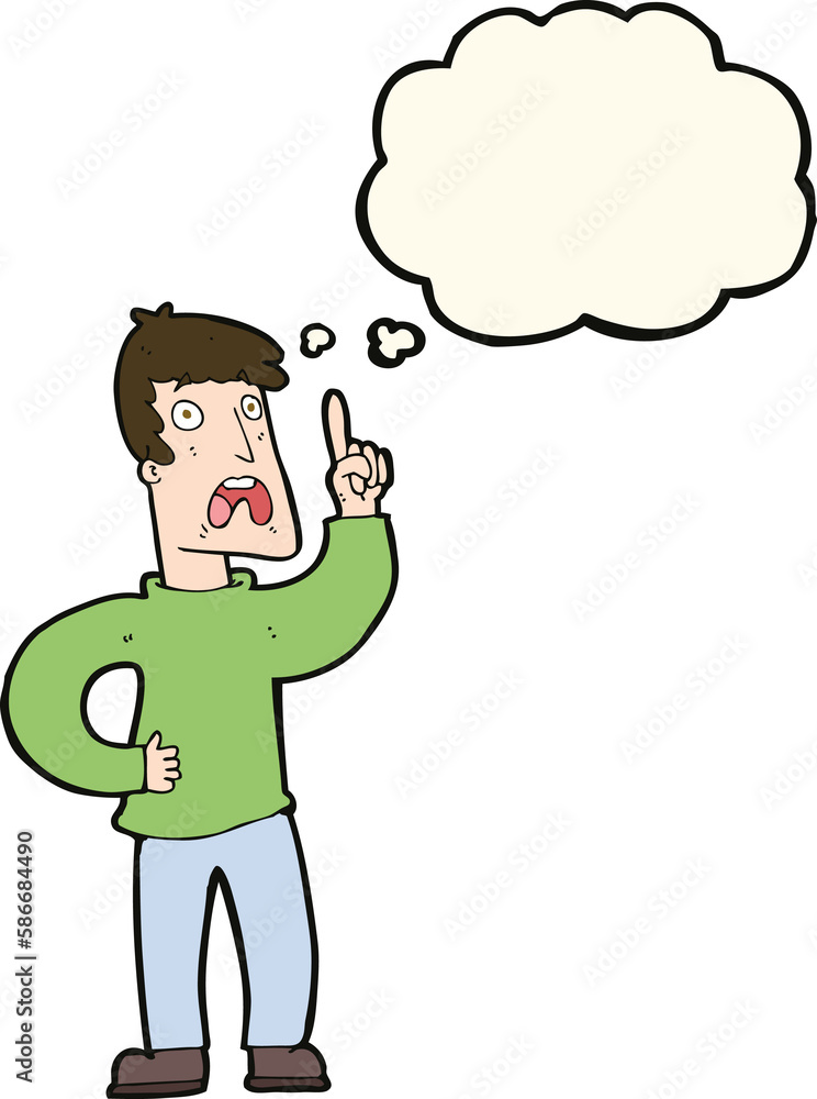 cartoon man with complaint with thought bubble cartoon man with complaint with thought bubble
