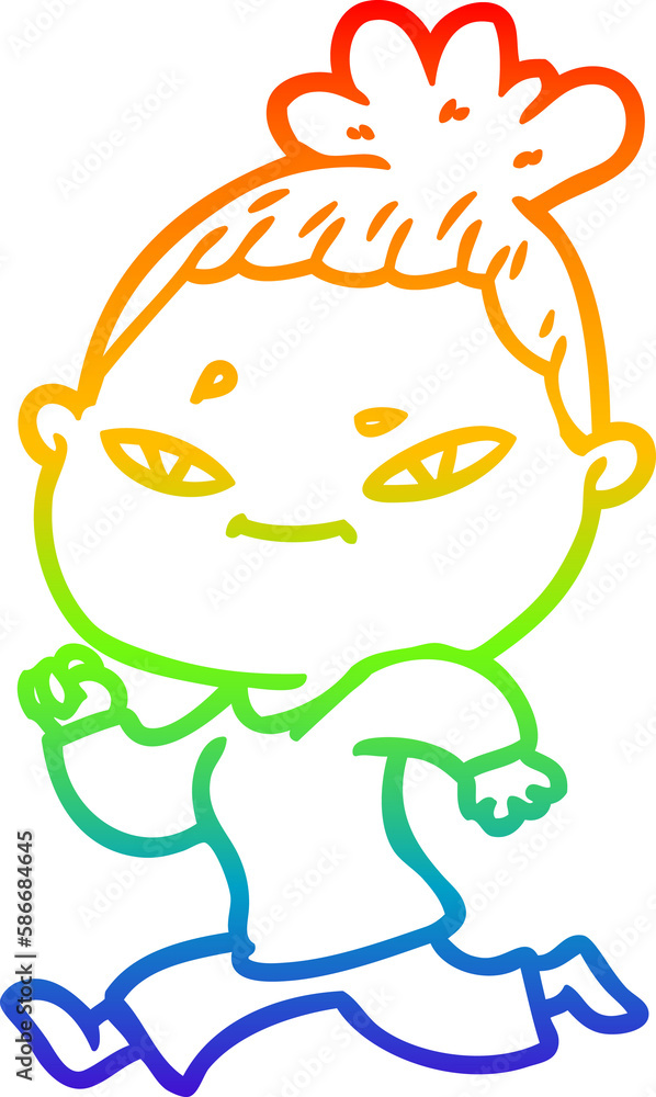 rainbow gradient line drawing cartoon woman rainbow gradient line drawing cartoon woman