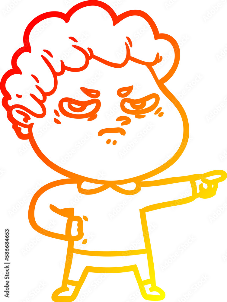 warm gradient line drawing cartoon angry man warm gradient line drawing cartoon angry man