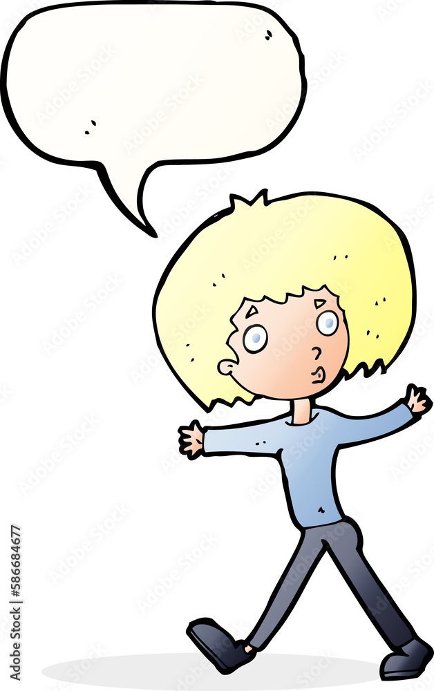 cartoon surprised man walking with speech bubble cartoon surprised man walking with speech bubble