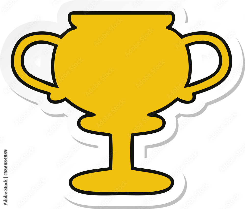 sticker of a cute cartoon gold trophy sticker of a cute cartoon gold trophy