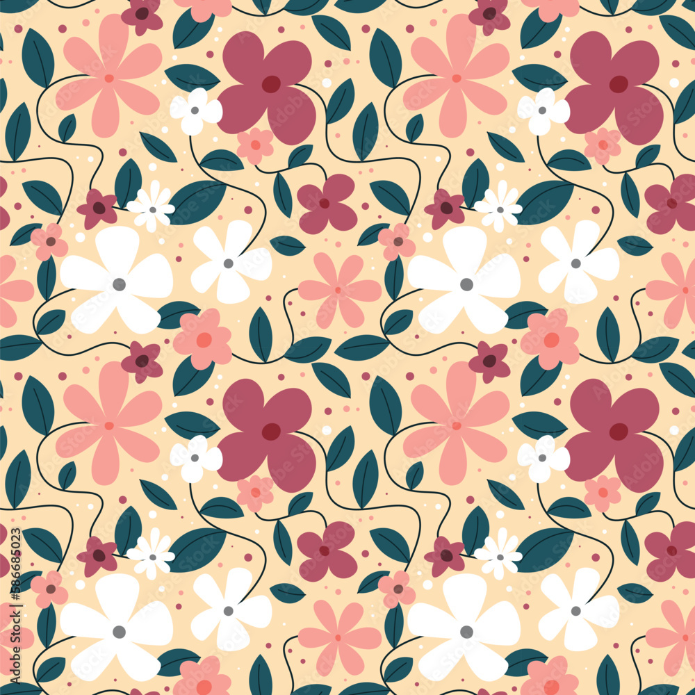 Floral shape seamless pattern. Floral shape seamless pattern.