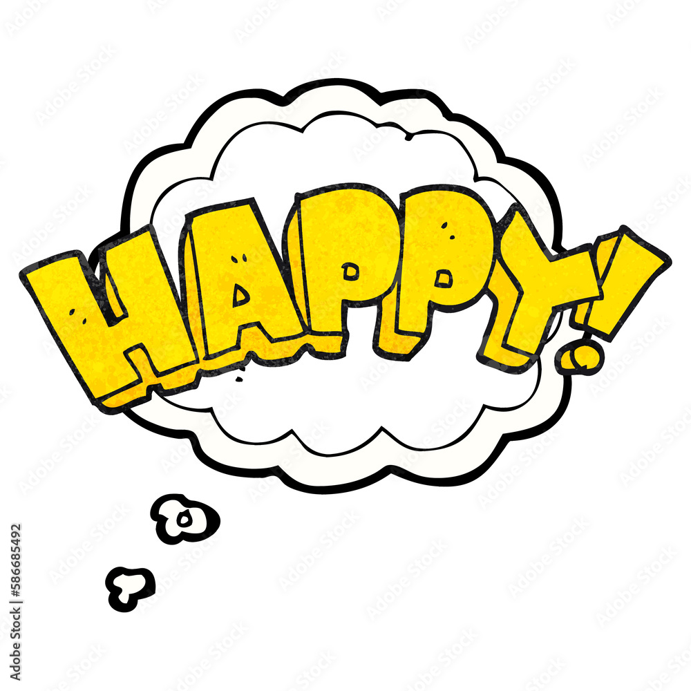 thought bubble textured cartoon happy text symbol thought bubble textured cartoon happy text symbol