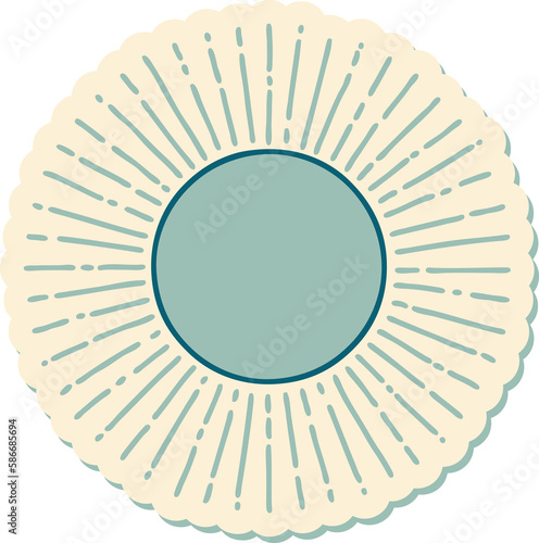 Cuadro en lienzo tattoo style sticker of a sun
