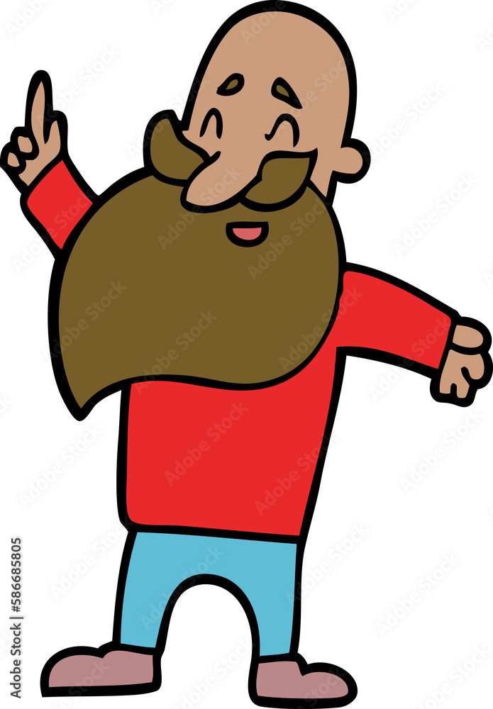 cartoon doodle man with beard cartoon doodle man with beard