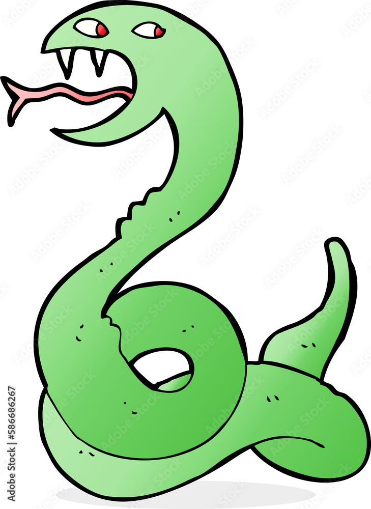 Fototapeta premium cartoon hissing snake