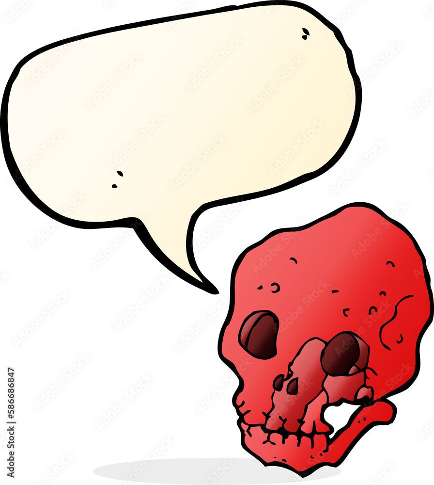 cartoon spooky skull with speech bubble cartoon spooky skull with speech bubble