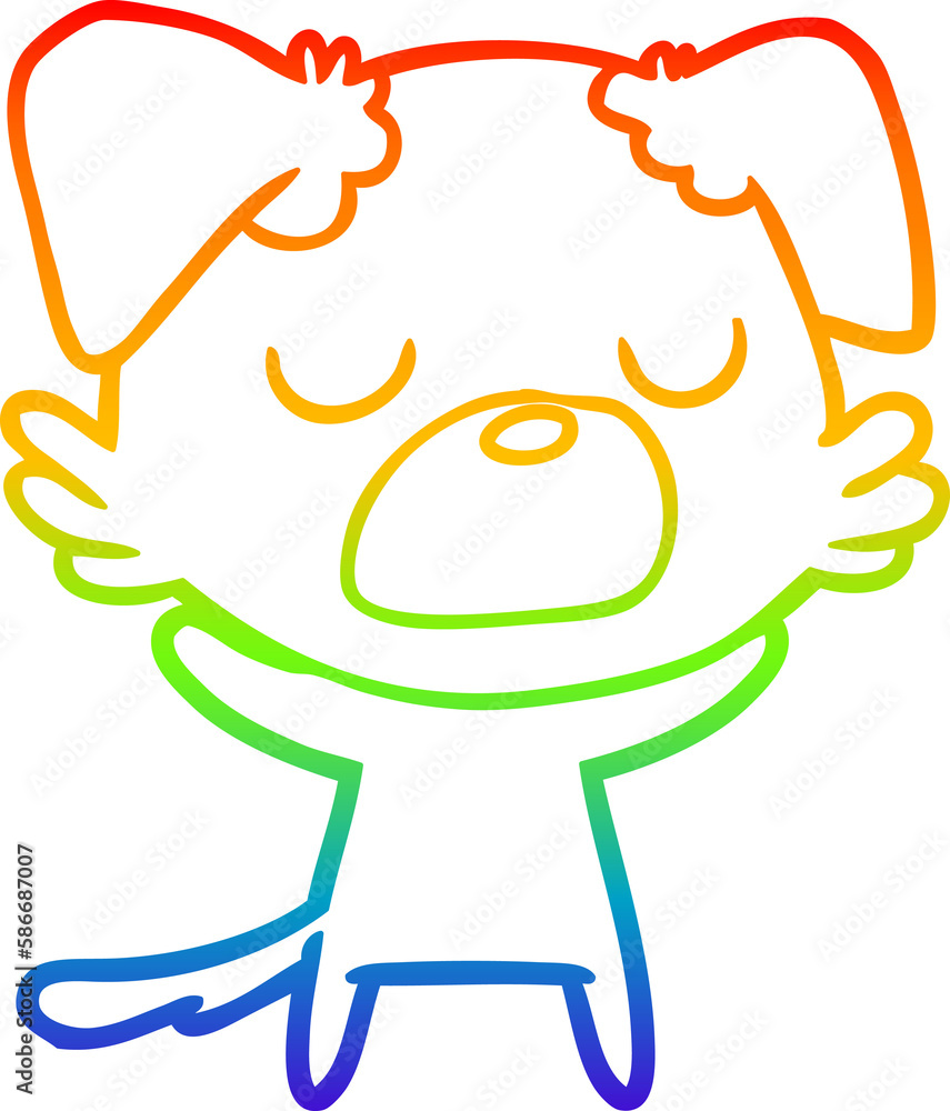 rainbow gradient line drawing cartoon dog rainbow gradient line drawing cartoon dog