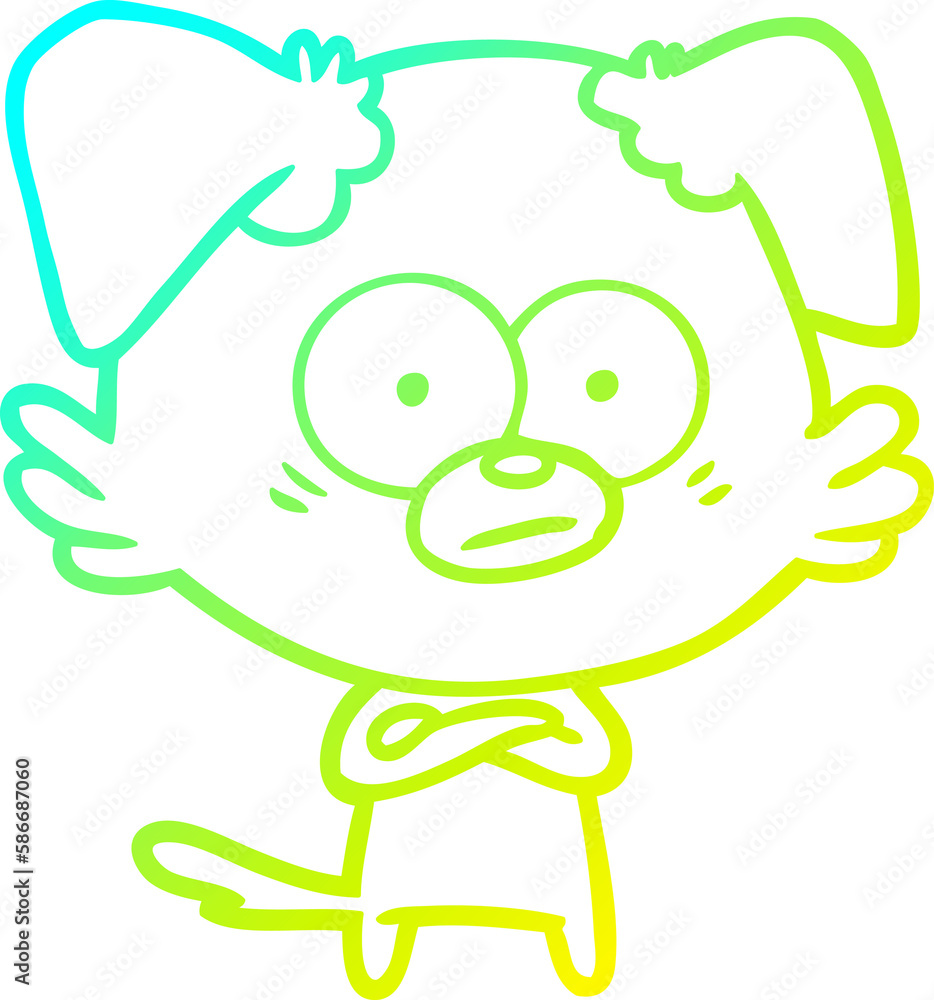 cold gradient line drawing nervous dog cartoon cold gradient line drawing nervous dog cartoon