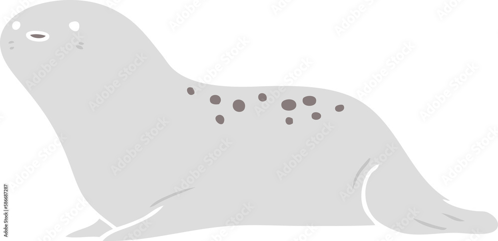cute flat color style cartoon seal cute flat color style cartoon seal