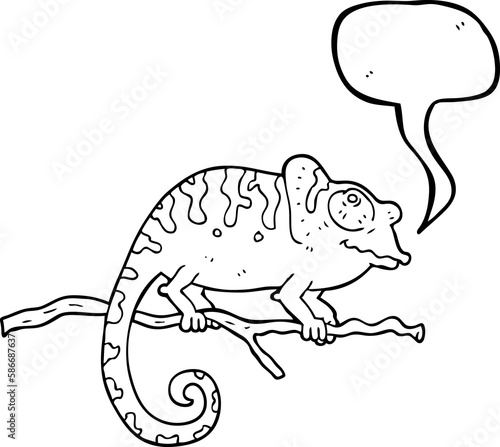 speech bubble cartoon chameleon