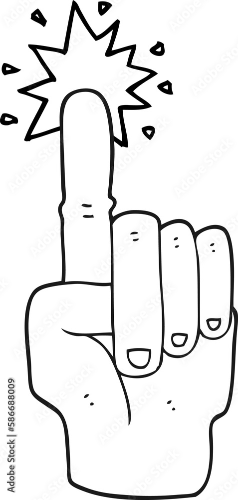 black and white cartoon pointing hand black and white cartoon pointing hand