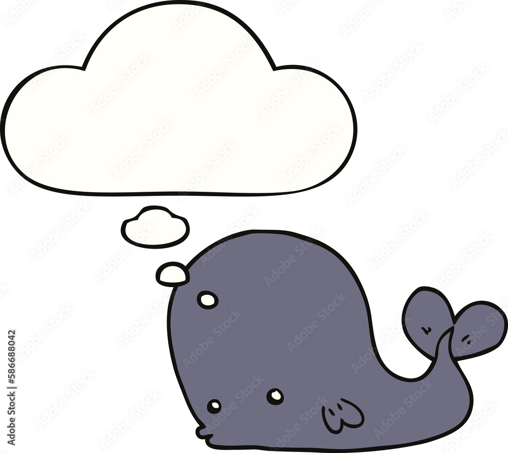 cartoon whale and thought bubble cartoon whale and thought bubble