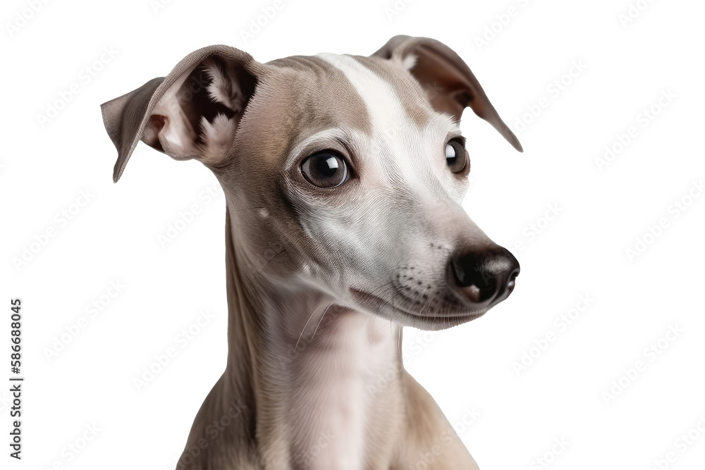 Italian Greyhound Dog On Isolated Transparent Background, png. Generative AI