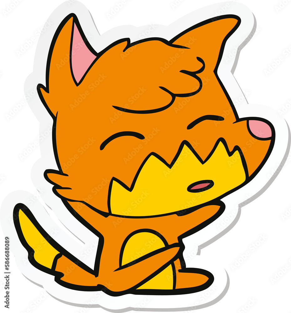 sticker of a cartoon fox sticker of a cartoon fox