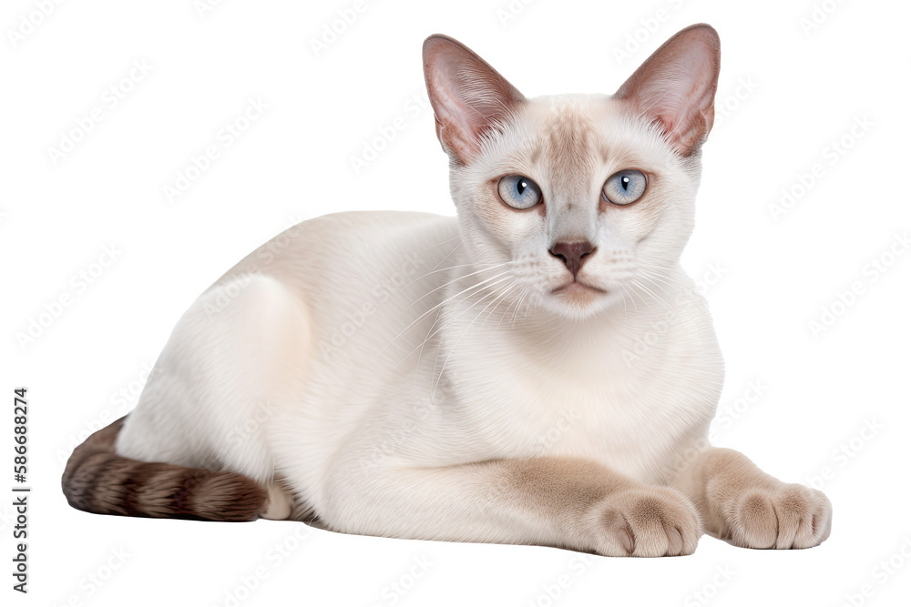 Colorpoint Shorthair Cat On Isolated Transparent Background, png. Generative AI