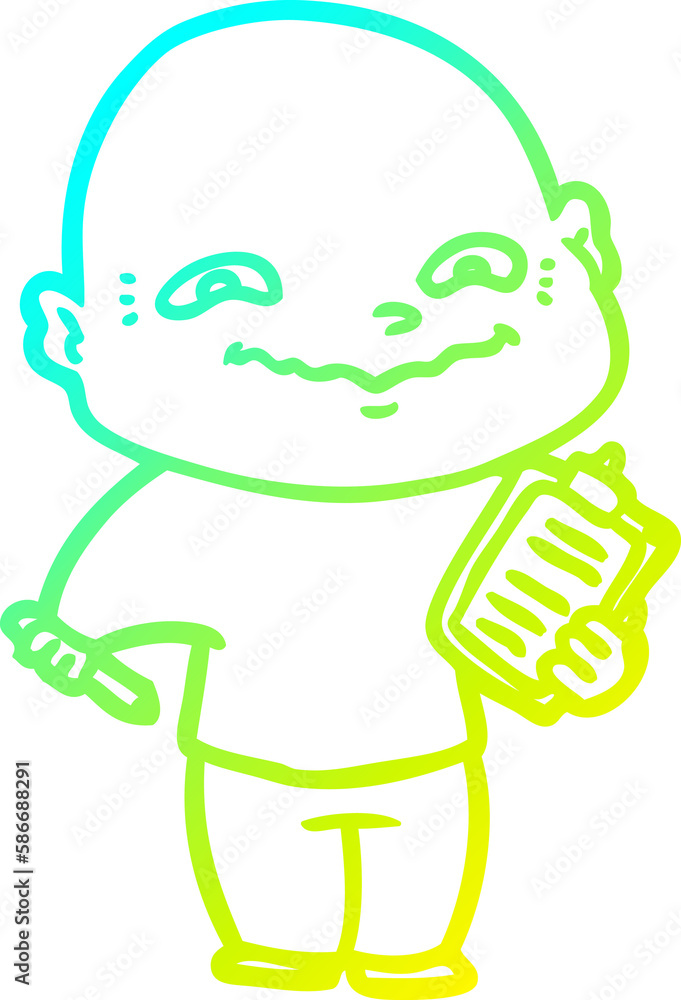 cold gradient line drawing cartoon nervous man cold gradient line drawing cartoon nervous man