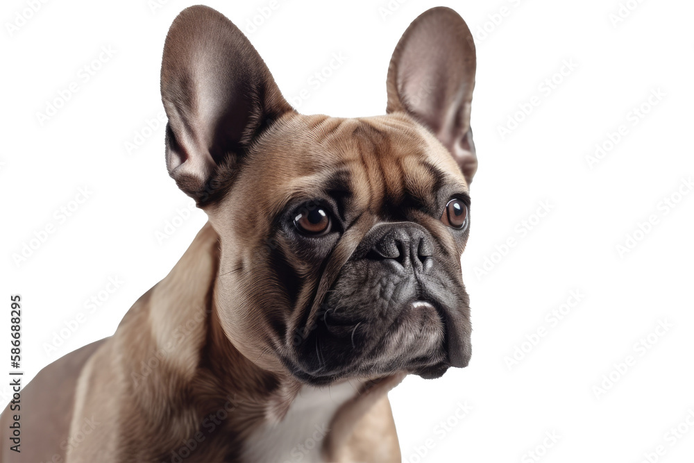 French Bulldog Dog On Isolated Transparent Background, png. Generative AI