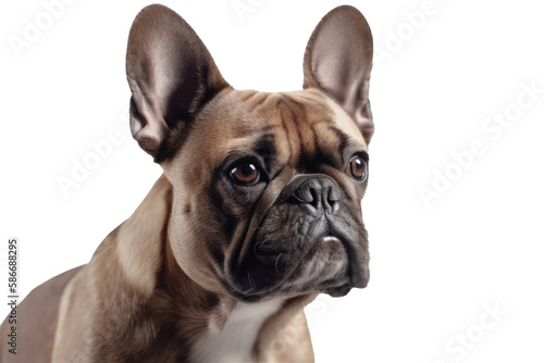 French Bulldog Dog On Isolated Transparent Background  png. Generative AI