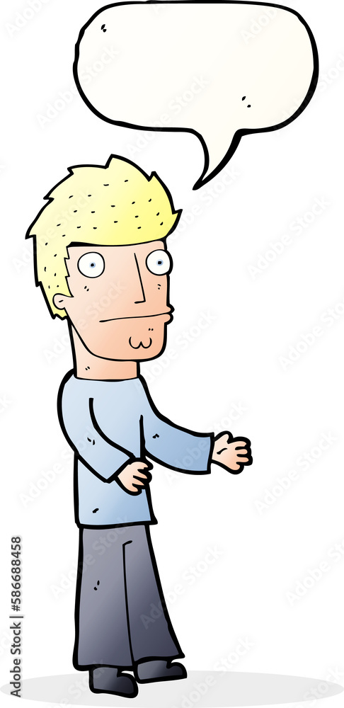 cartoon confused man with speech bubble cartoon confused man with speech bubble