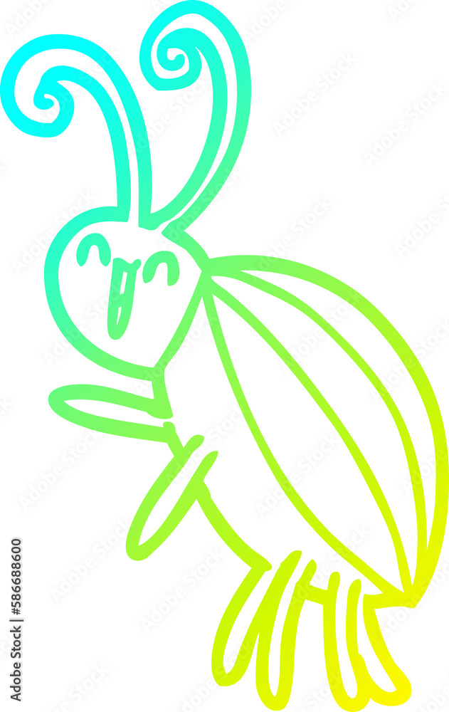 cold gradient line drawing cartoon happy beetle cold gradient line drawing cartoon happy beetle