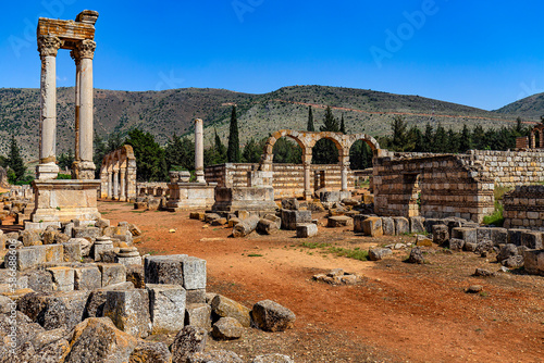 Lebanon. Anjar (UNESCO World Heritage Site), the Ummayad city. The Decumanus Maximus (main street running East to West), there is a monumental Tetrapylon at the intersection of streets