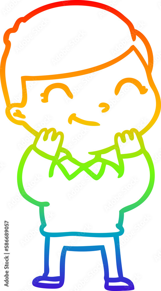 rainbow gradient line drawing cartoon boy smiling rainbow gradient line drawing cartoon boy smiling