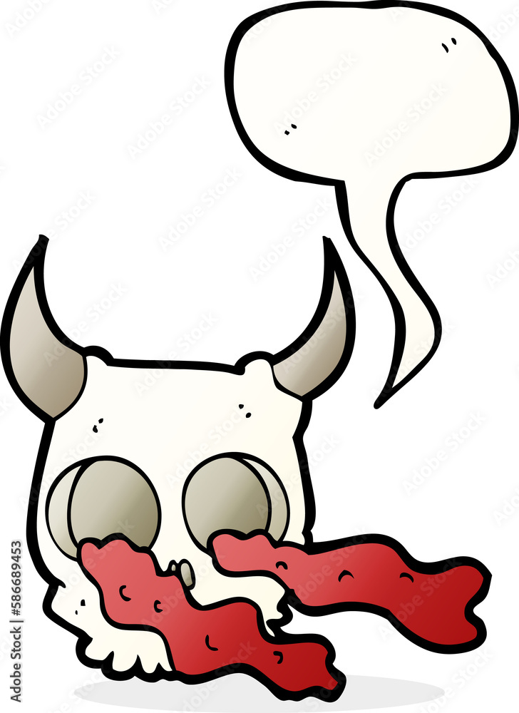 cartoon halloween skull with speech bubble cartoon halloween skull with speech bubble