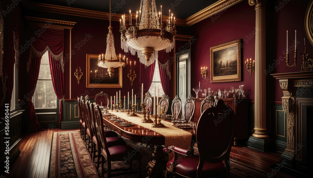 Burgundy Dining Room
