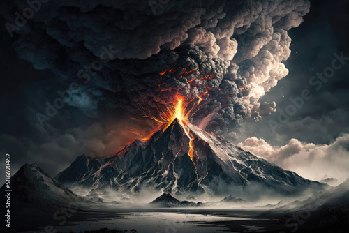 Volcanic Eruption. Generative AI