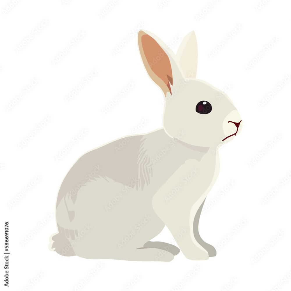 Fluffy baby rabbit sitting on nature Fluffy baby rabbit sitting on nature