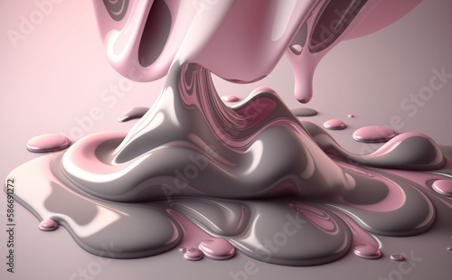 Light pink and gray liquid background, calmness, Generative AI