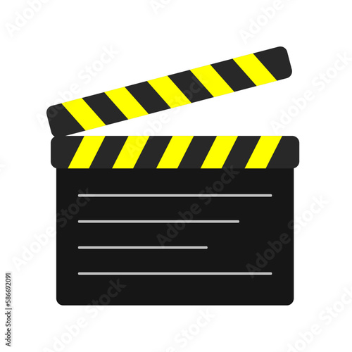 movie clapperboard flat vector illustration logo icon clipart