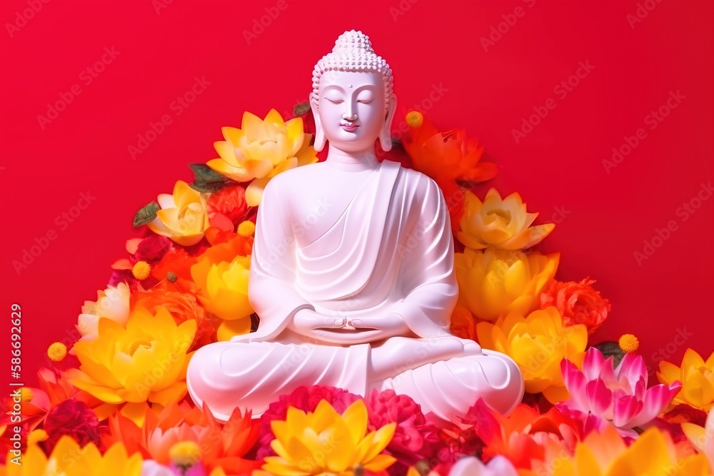 Buddha Purnima, Indian Buddhist religious holiday. AI generated.