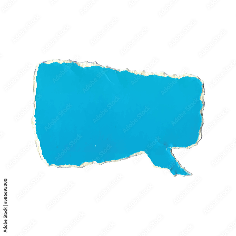 rectangular speech bubbles from torn blue paper, torn paper for thought message cloud rectangular speech bubbles from torn blue paper, torn paper for thought message cloud