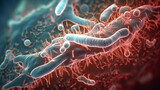 Bacteria in human cell. Generative AI