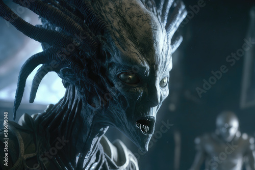 Alien creature, planet, science fiction, exploration, Generative Ai