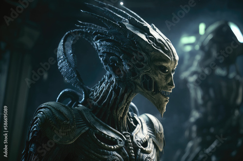 Alien creature, planet, science fiction, exploration, Generative Ai