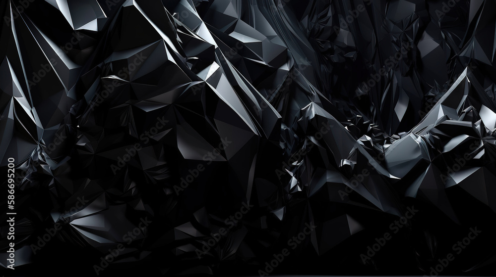 faceted texture, macro panorama, wide panoramic polygonal wallpaper. Generative Ai faceted texture, macro panorama, wide panoramic polygonal wallpaper. Generative Ai