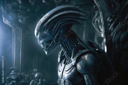 Alien creature, planet, science fiction, exploration, Generative Ai